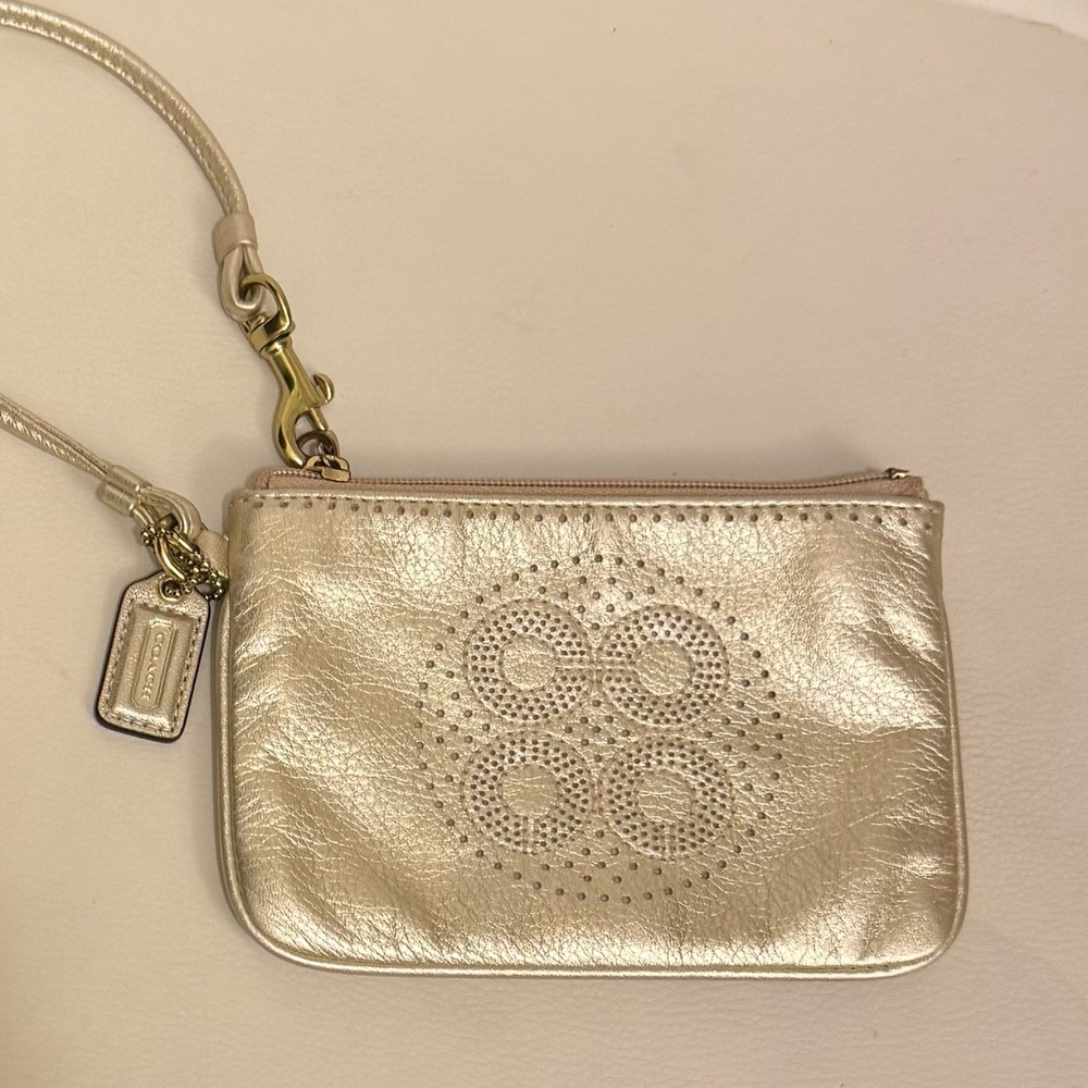 Coach Metallic Gold Wristlet - image 8